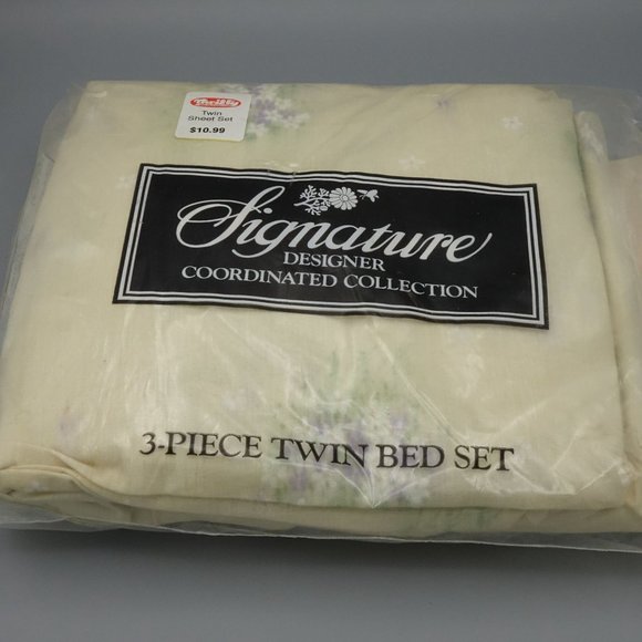 Vintage Twin Sheet Set, Floral Print, NOS Sheets, New in Package, Bedding Linens - Picture 2 of 6